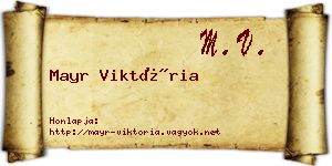 Mayr Viktória névjegykártya