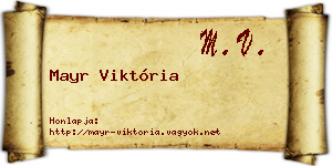 Mayr Viktória névjegykártya